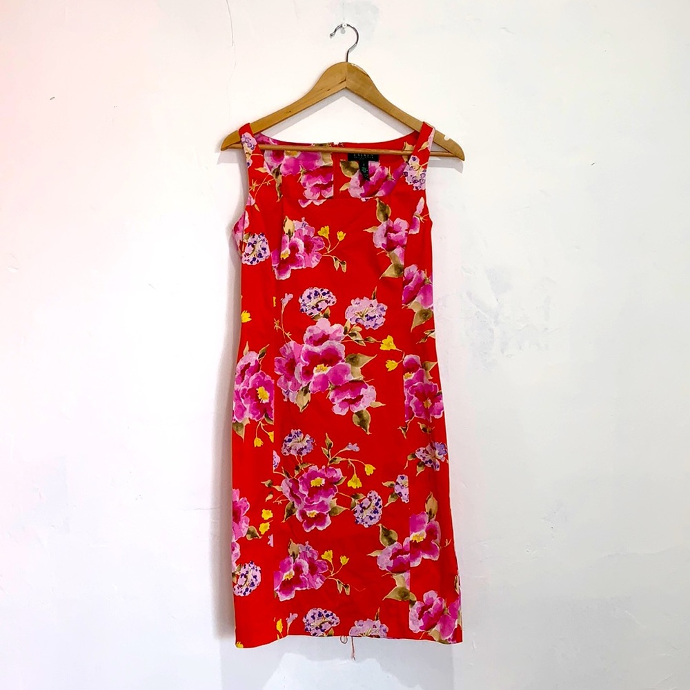 Ralph Lauren orange floral spring dress size 2